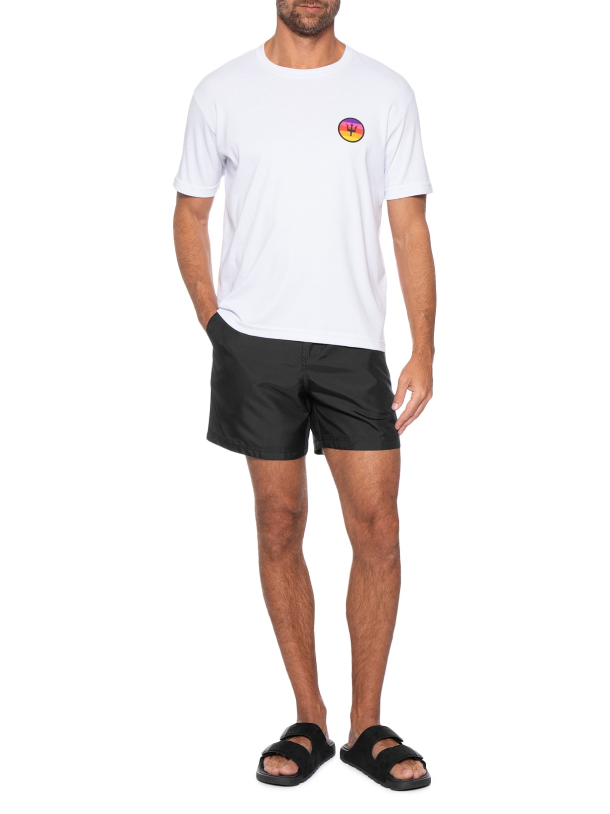 Bermuda Masculina Beachwear Aquaone Ripstop Preto Osklen