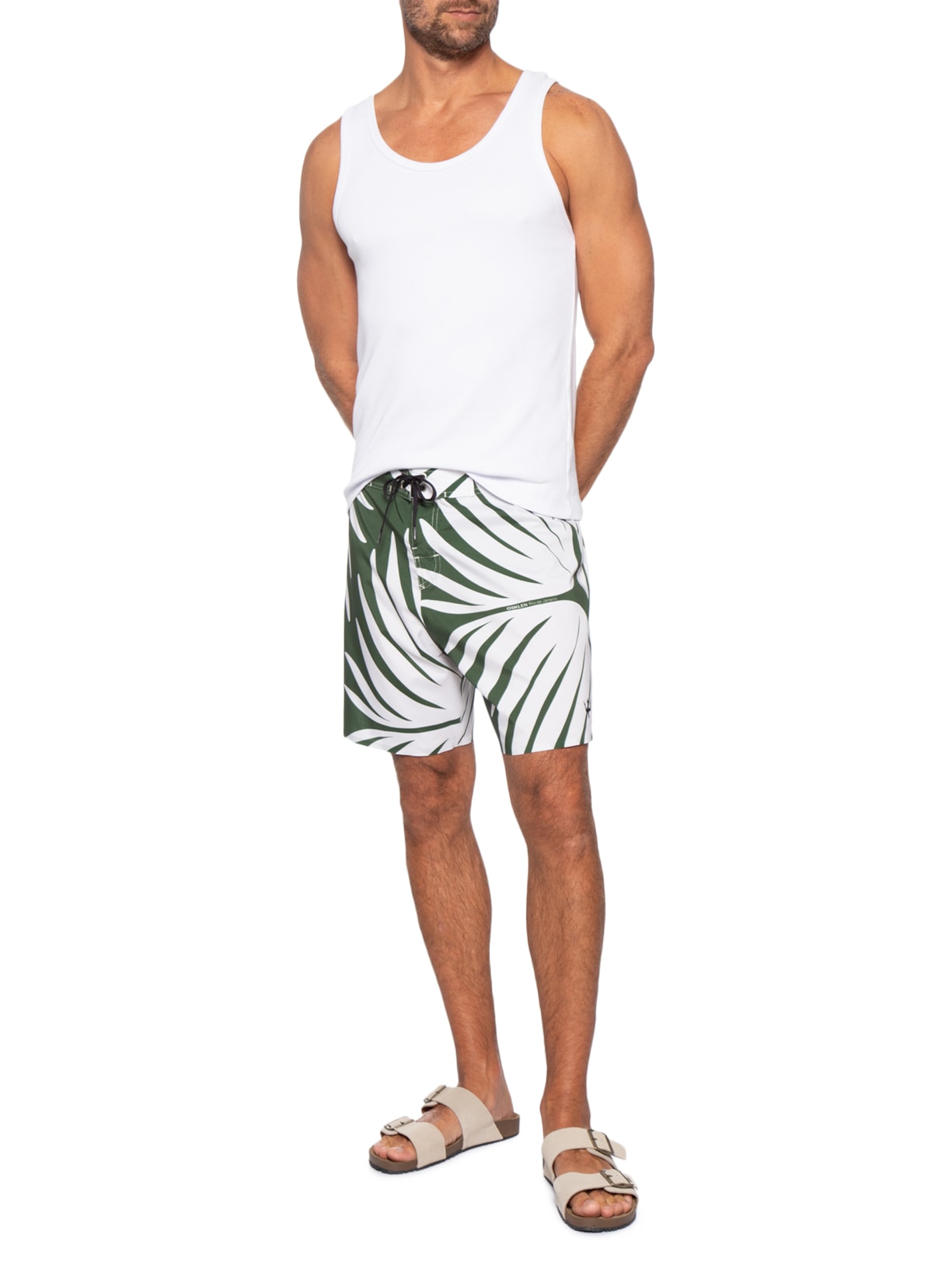Bermuda Masculina Beachwear Graph Square A7 Verde Osklen