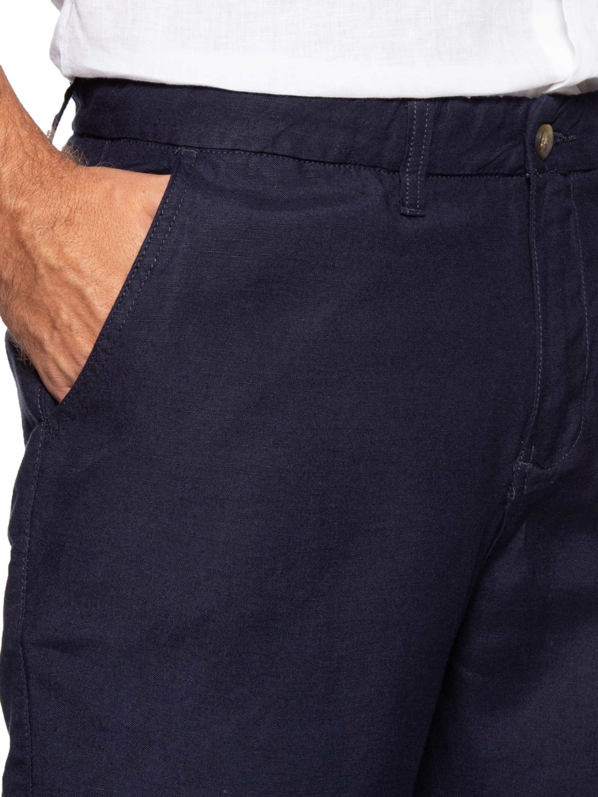 Bermuda Masculina Blend Linen Azul Pineapple