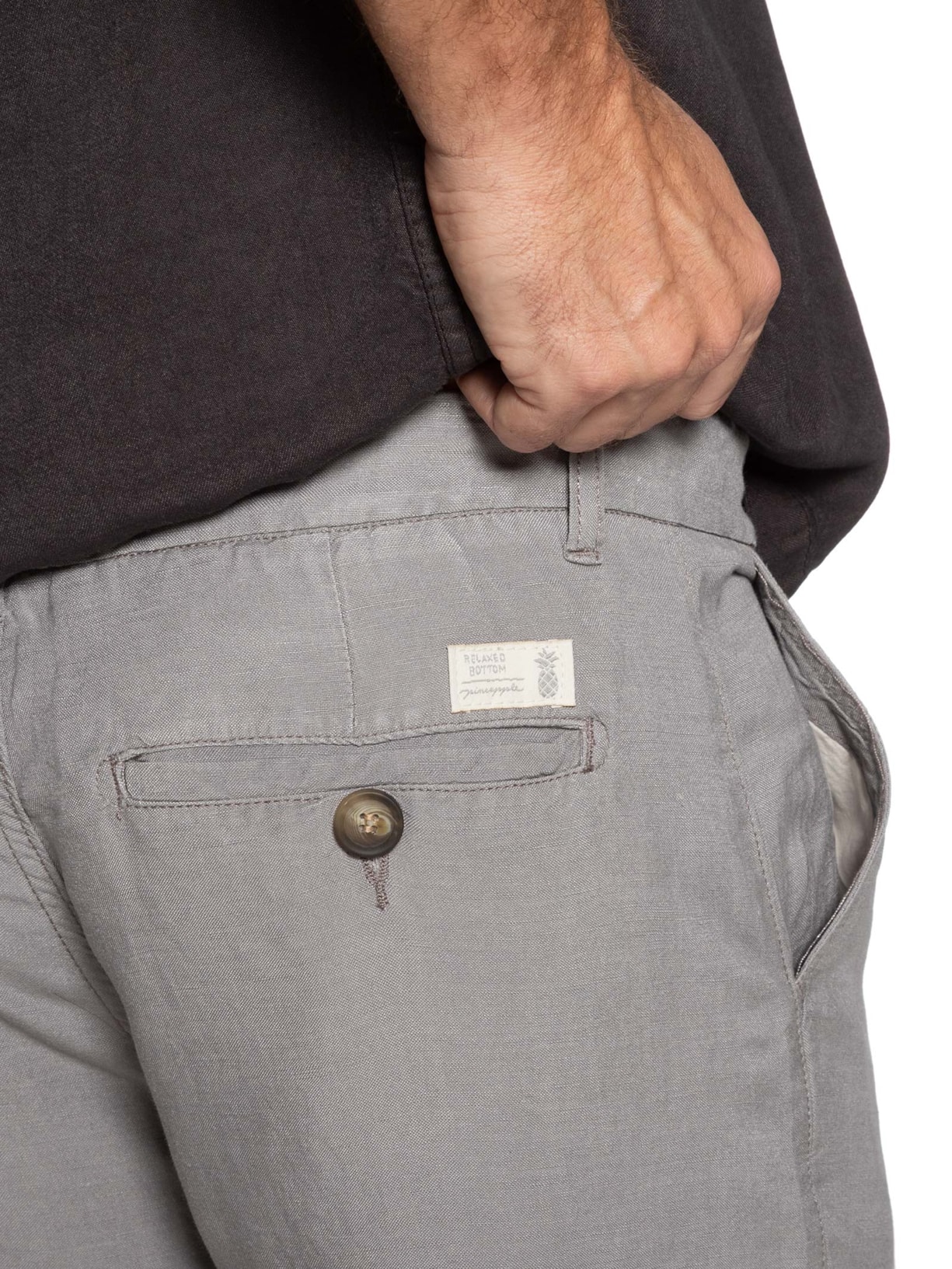 Bermuda Masculina Blend Linen Cinza Pineapple