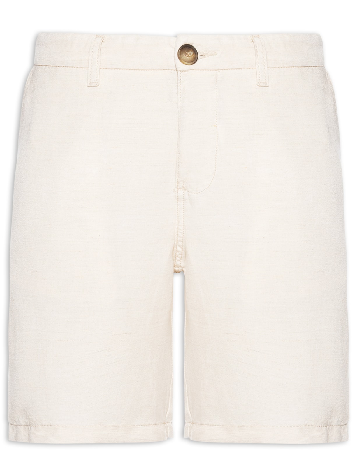 Bermuda Masculina Blend Linen Off White Pineapple