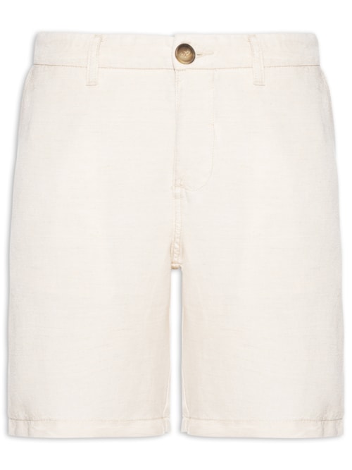 Bermuda Masculina Blend Linen - Off White
