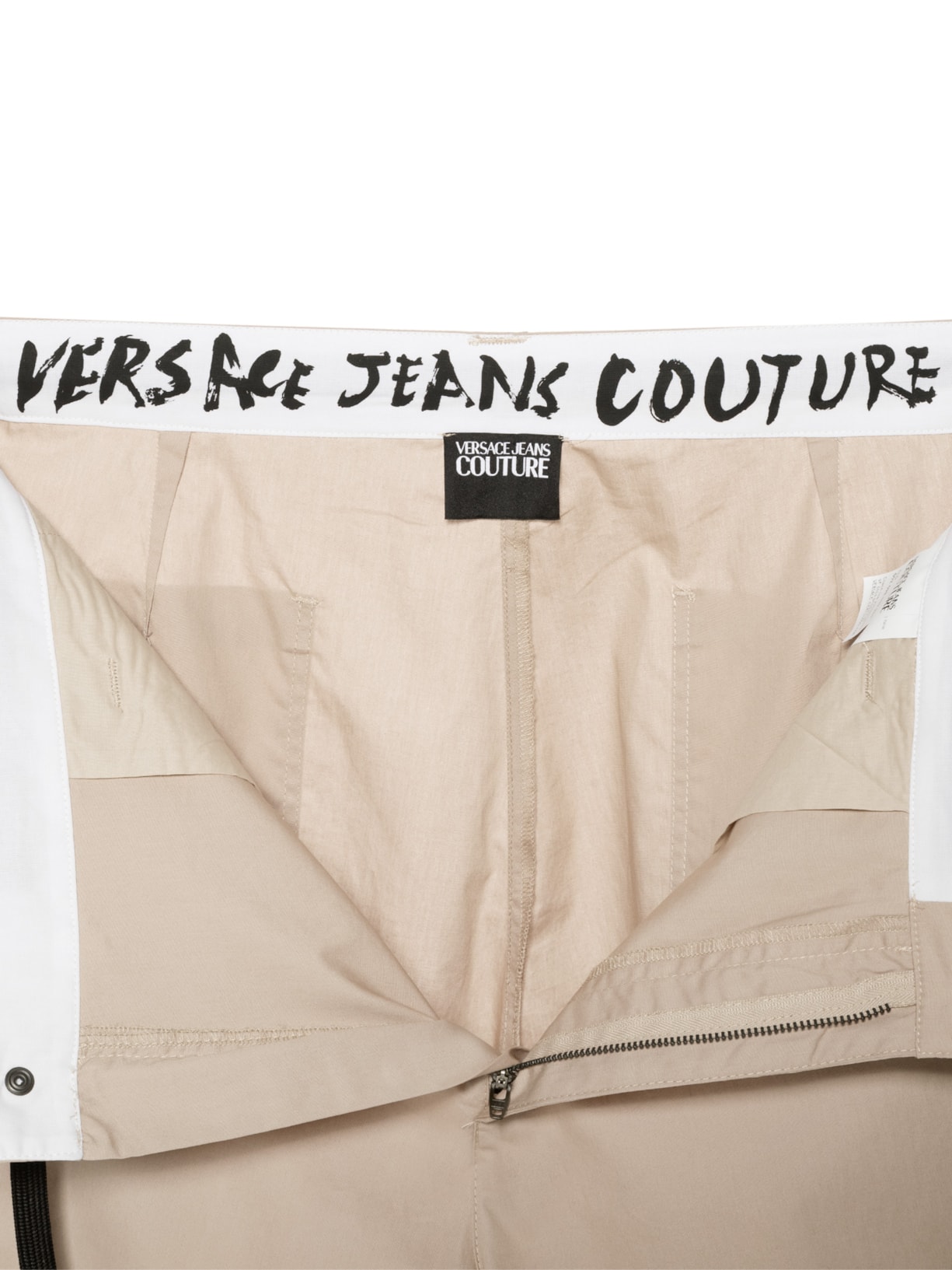 Bermuda Masculina Bolso Cargo Com Cordão Bege Versace Jeans Couture