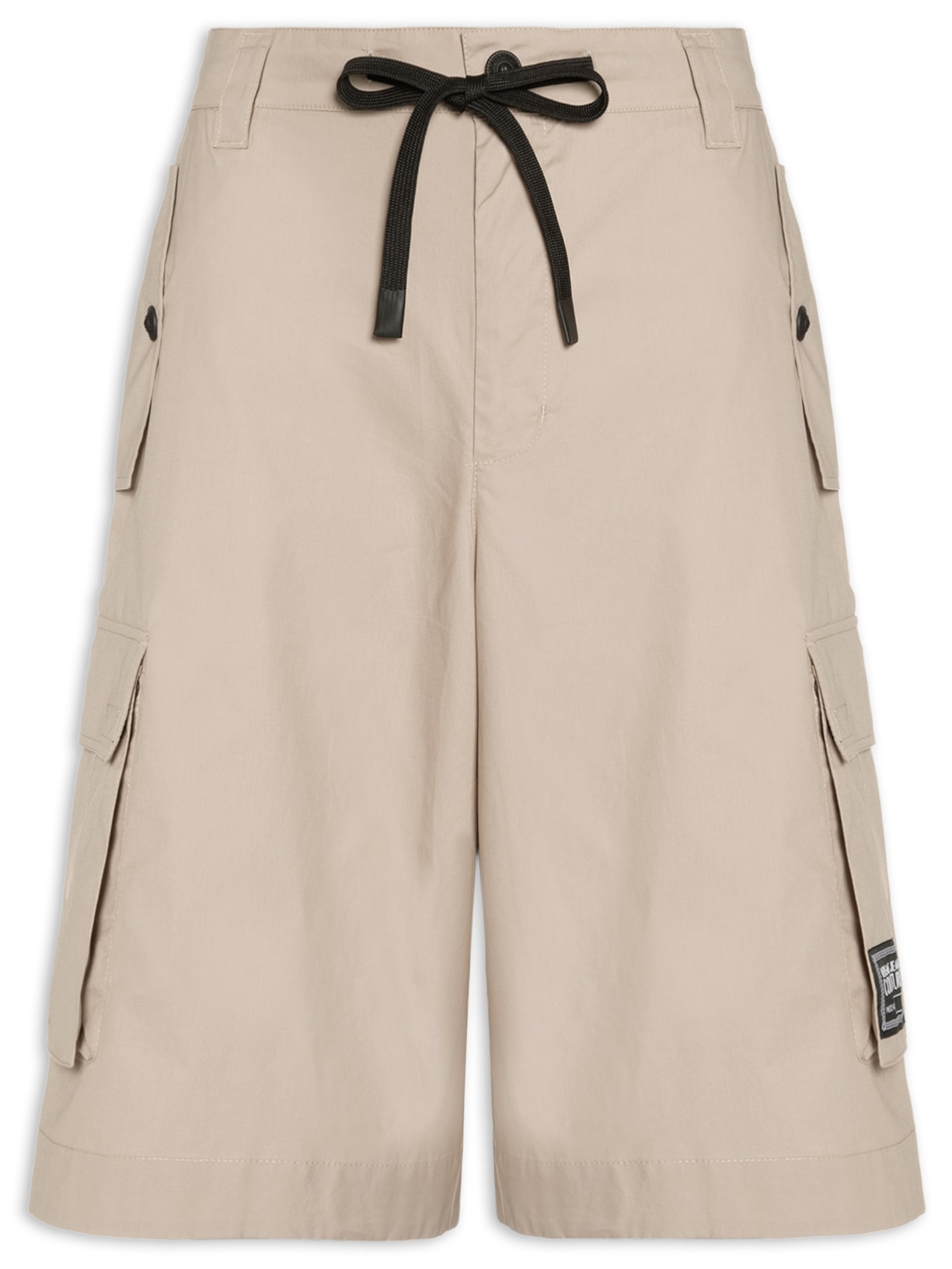 Bermuda Masculina Bolso Cargo Com Cordão - Bege