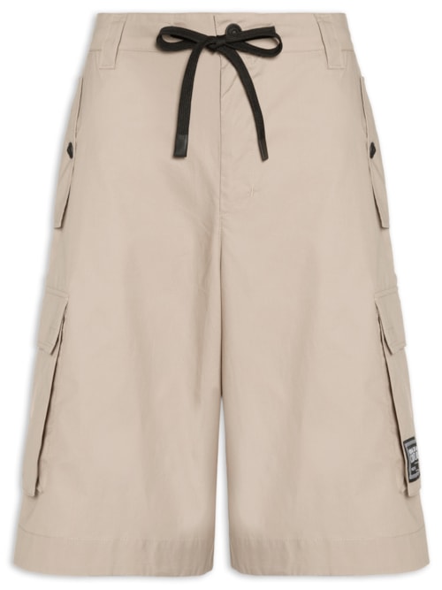 Bermuda Masculina Bolso Cargo Com Cordão - Bege