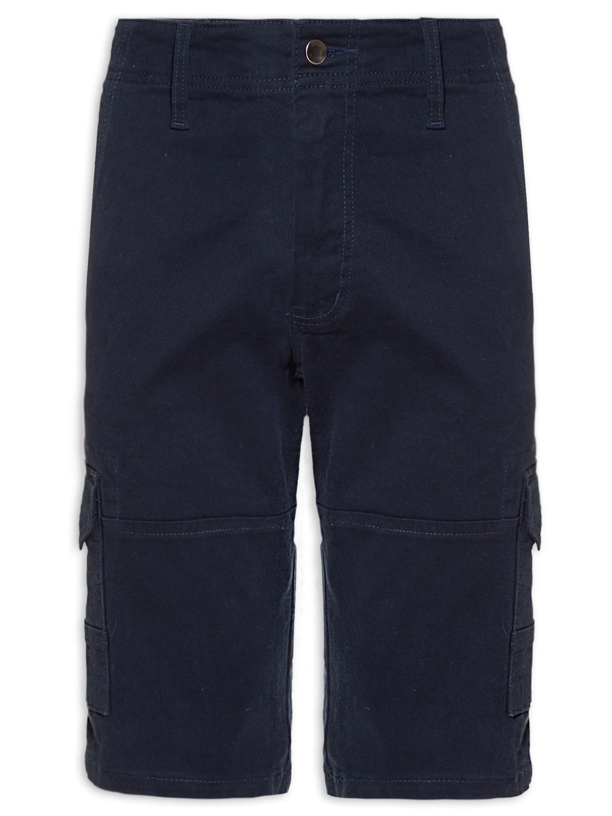 Bermuda Masculina Bolso Cargo Com Recortes - Azul