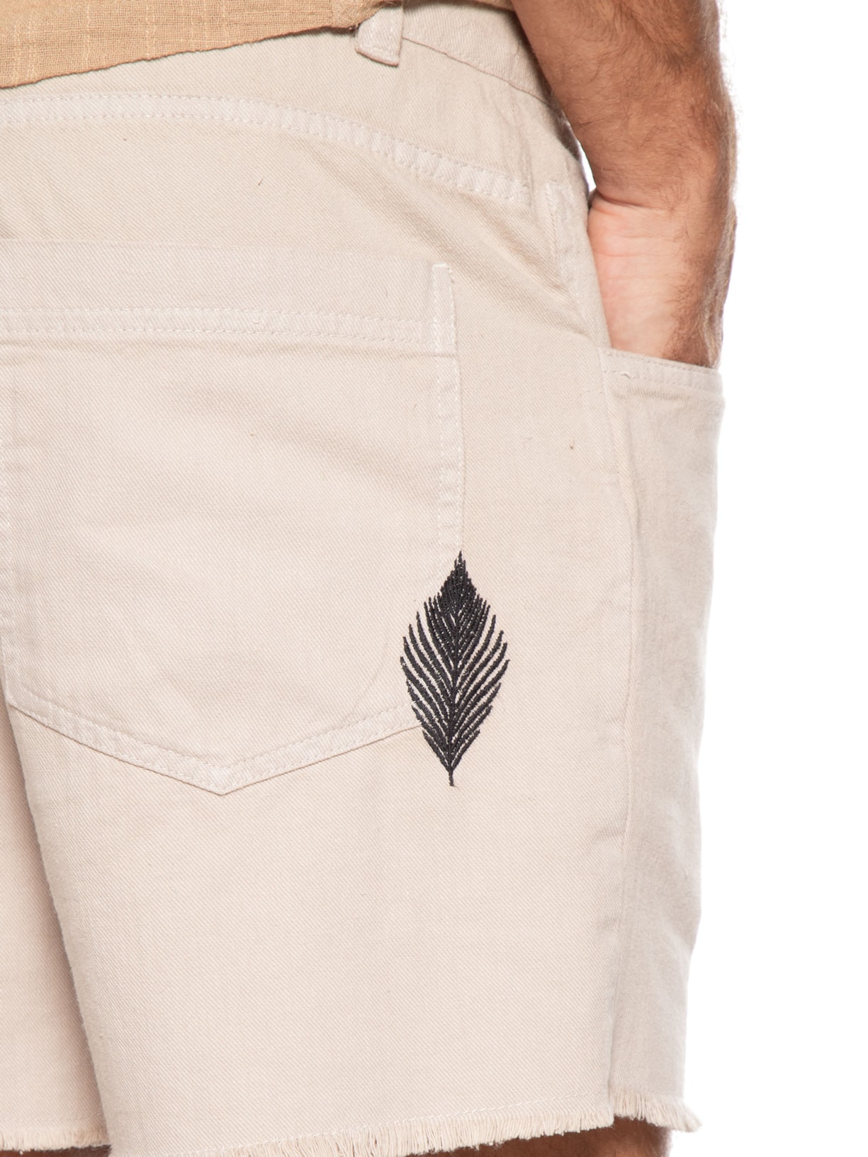 Bermuda Masculina Cânhamo Leaf Bege Osklen