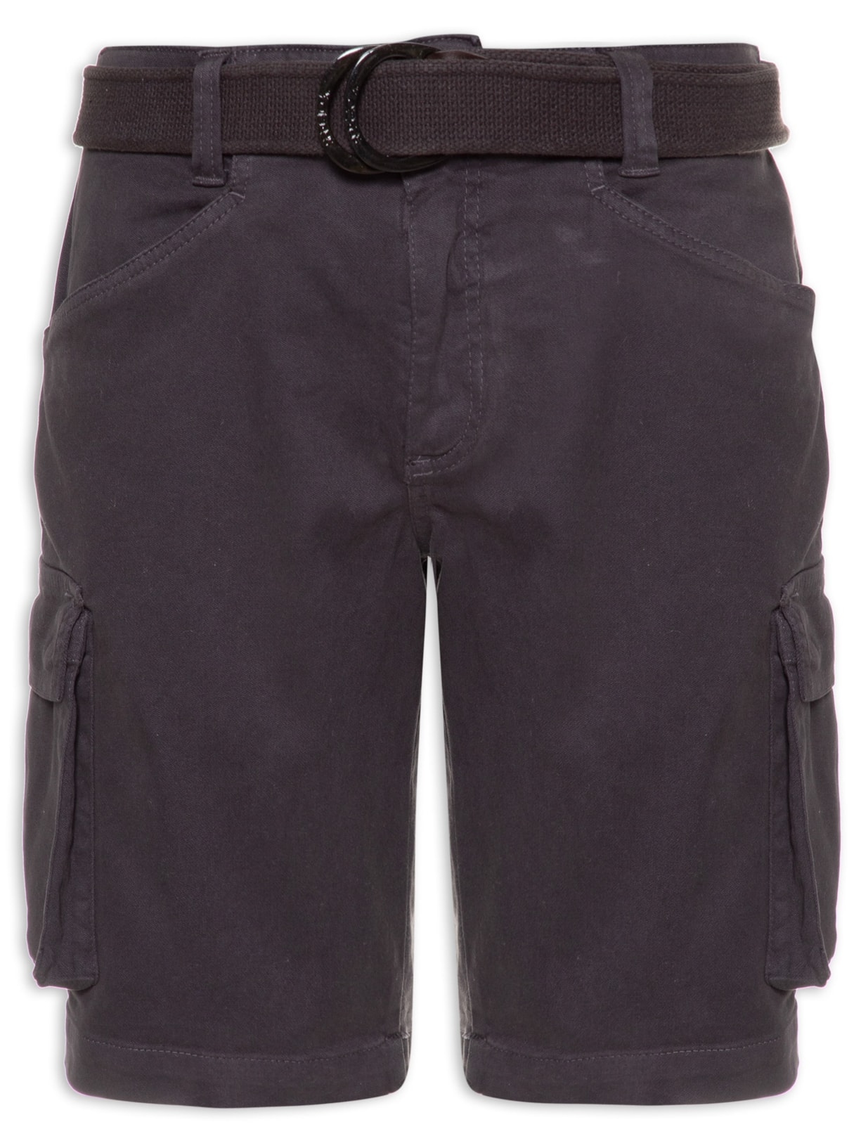 Bermuda Masculina Cargo Com Cinto - Cinza