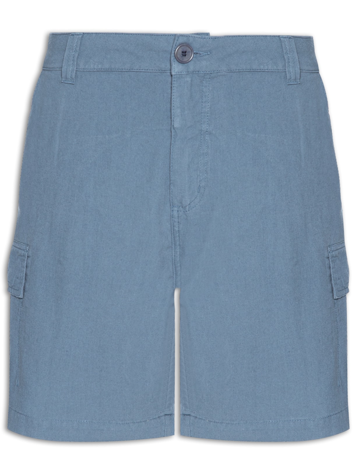 Bermuda Masculina Cargo Cotton Linen New - Azul