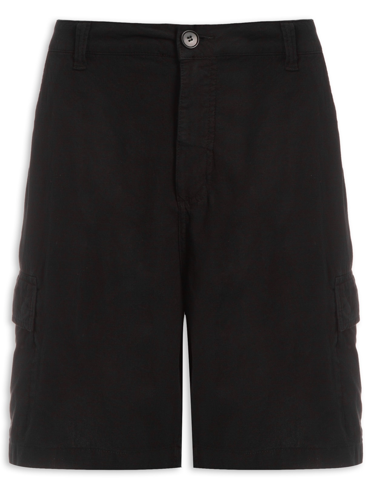 Bermuda Masculina Cargo Cotton Linen New - Preto