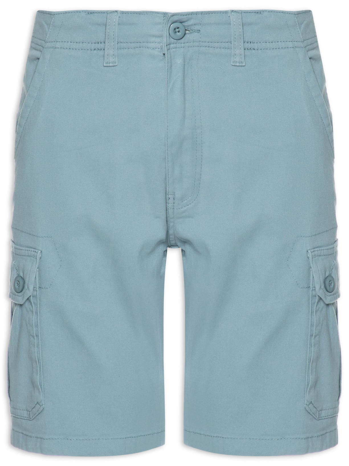 Bermuda Masculina Cargo Em Sarja - Azul