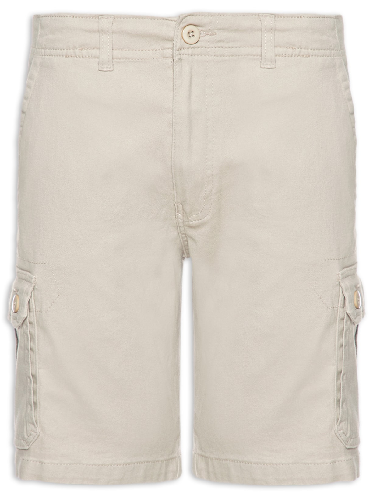 Bermuda Masculina Cargo Em Sarja - Bege