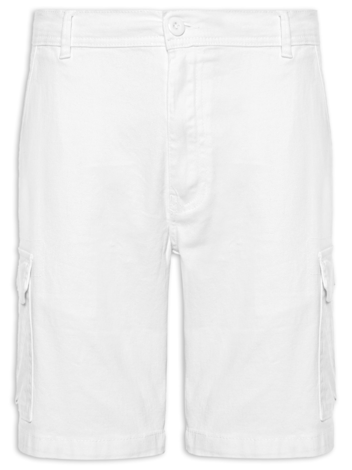 Bermuda Masculina Cargo Em Sarja - Branco