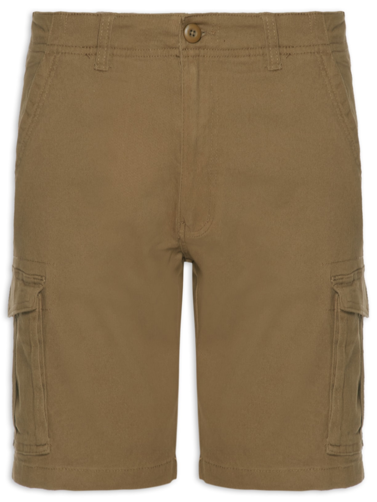 Bermuda Masculina Cargo Em Sarja - Marrom
