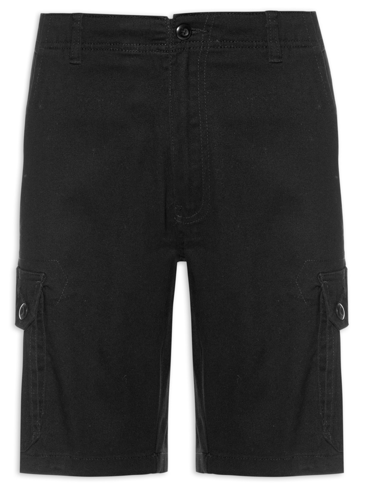 Bermuda Masculina Cargo Em Sarja - Preto