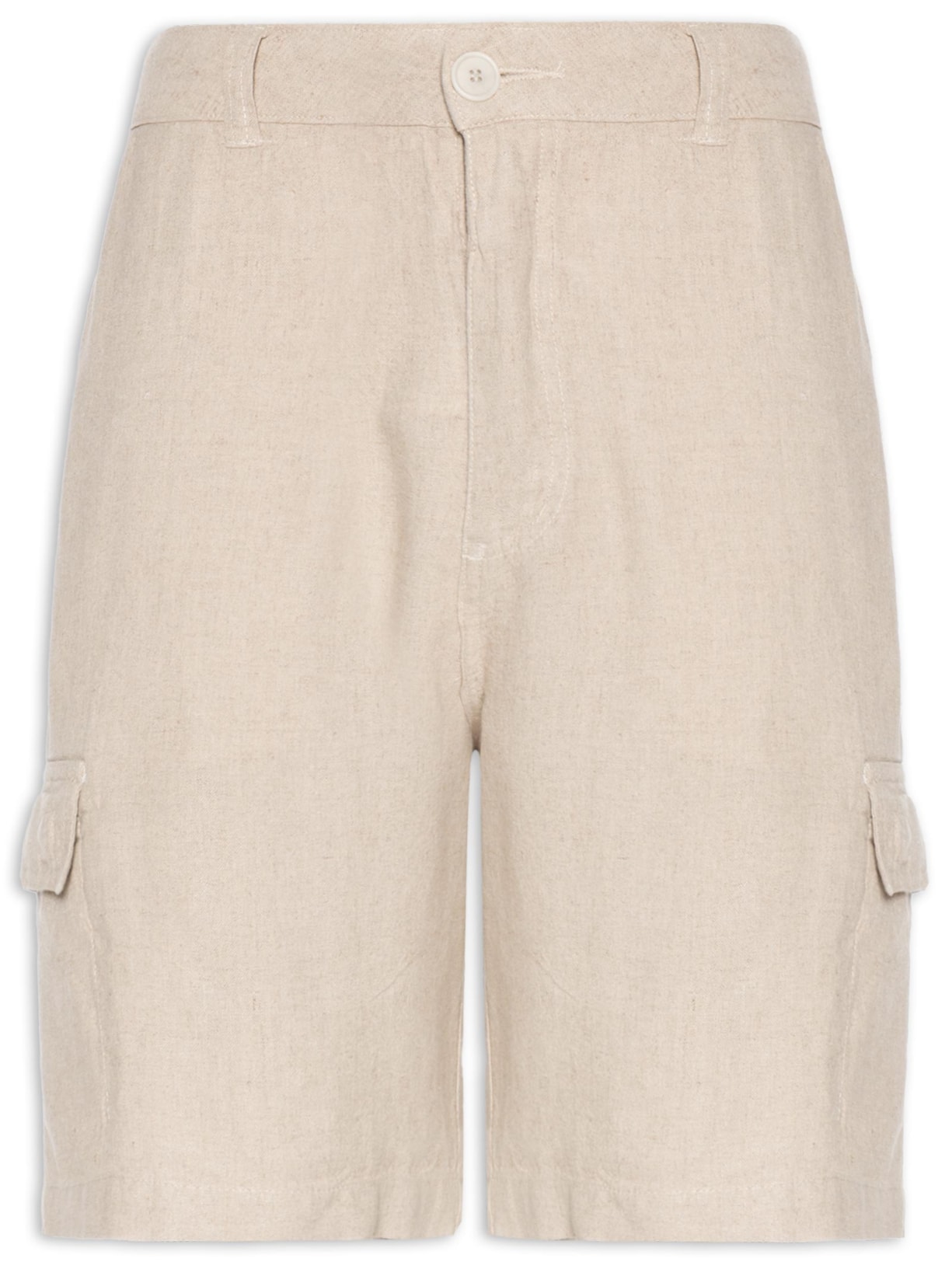 Bermuda Masculina Cargo Linen - Bege