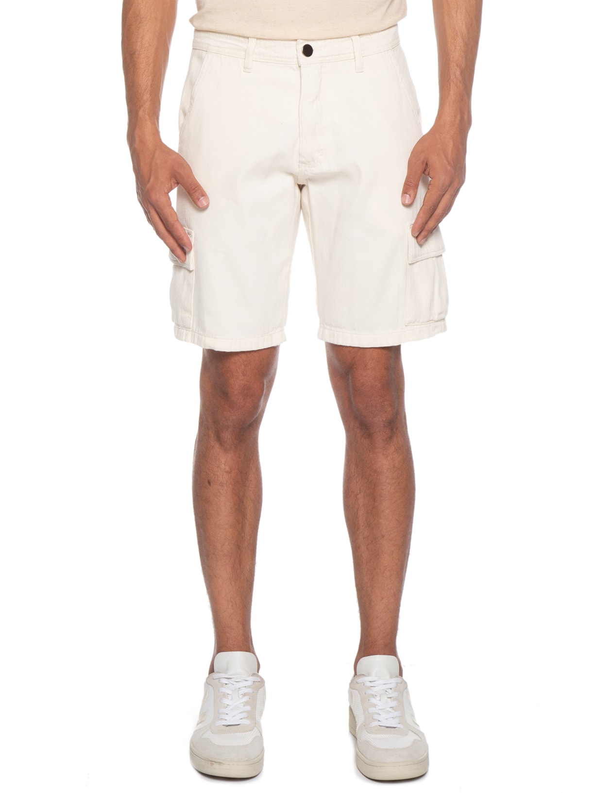 Bermuda Masculina Cargo Off White '2 Essential