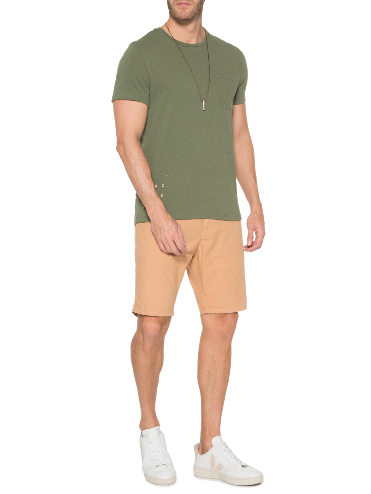 Bermuda Masculina Casual Alfaiataria Bege Osklen