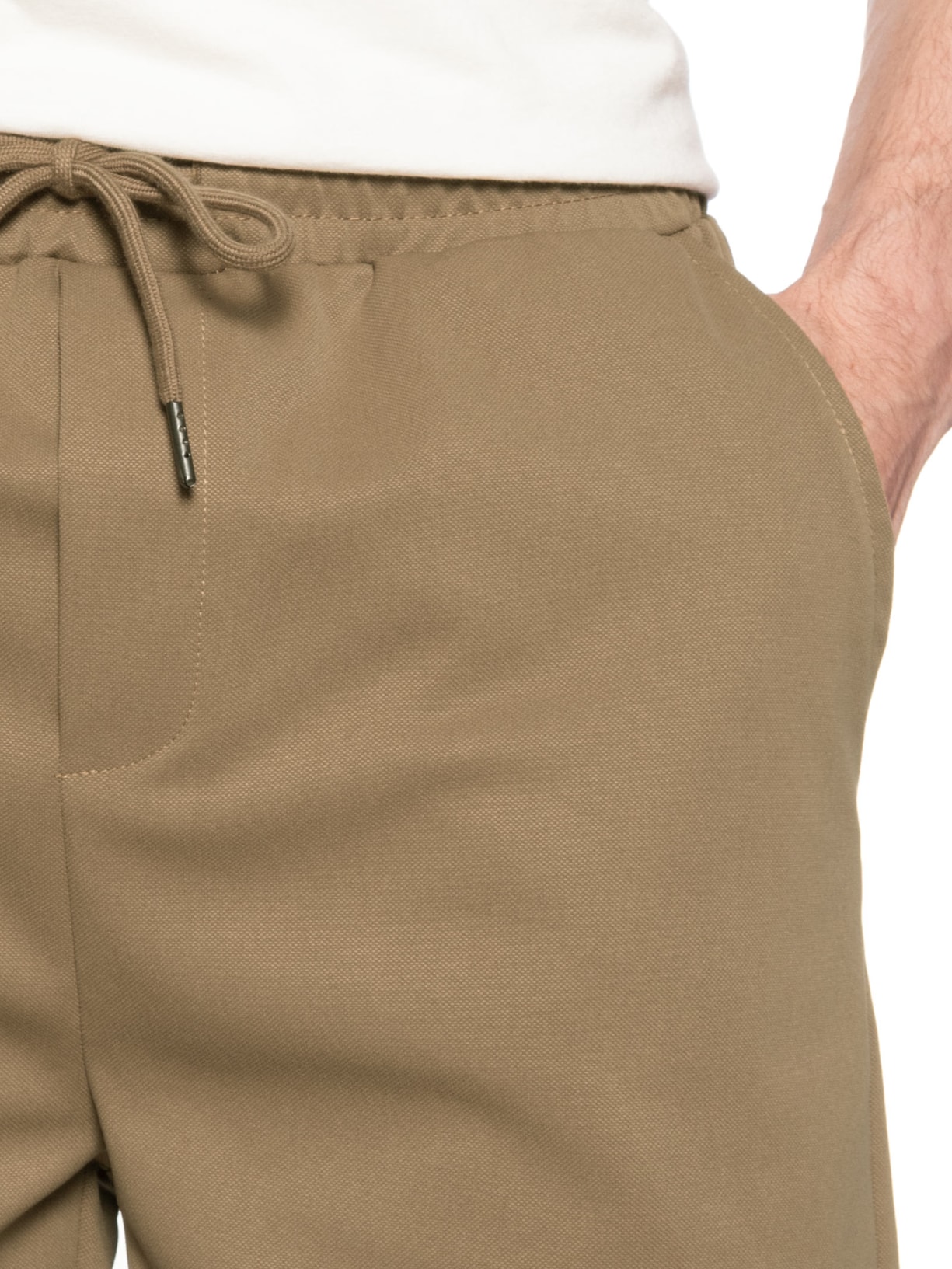 Bermuda Masculina Casual Básica Bege Basiq Men