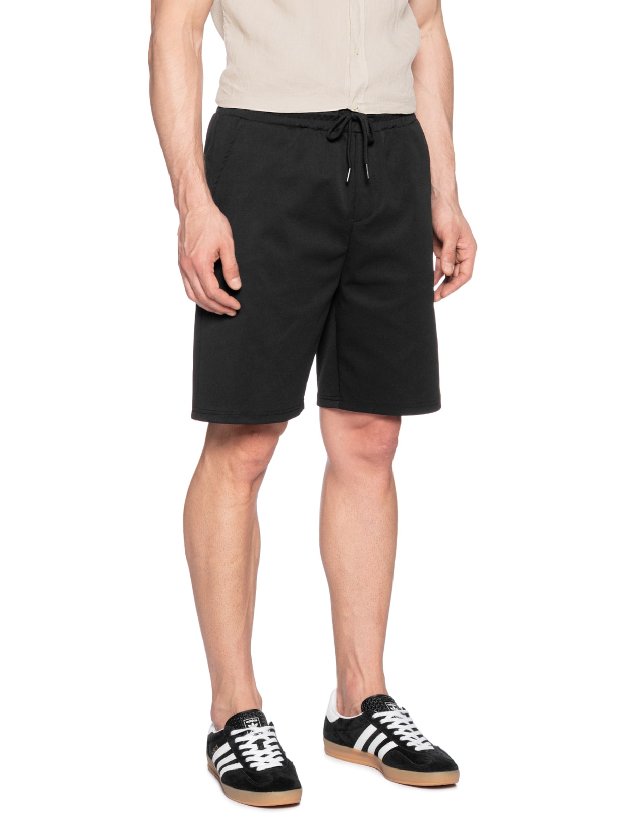 Bermuda Masculina Casual Básica Preto Basiq Men