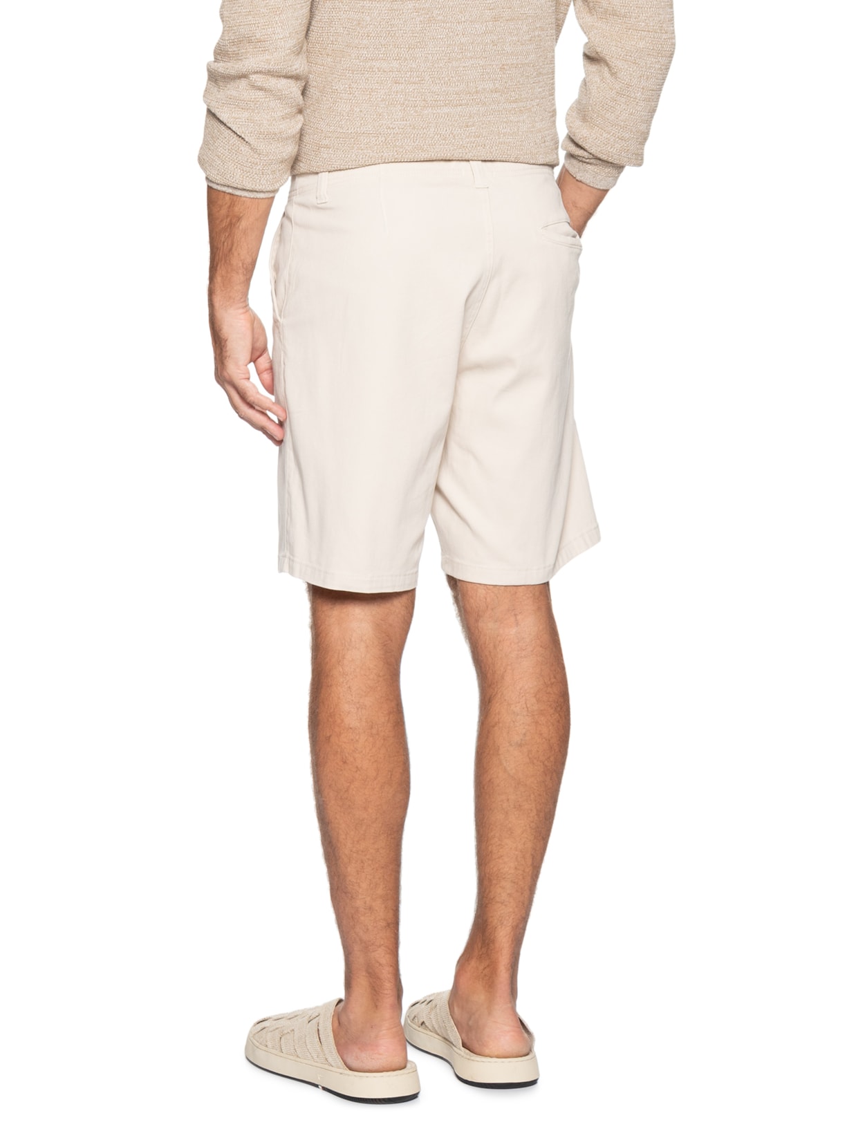 Bermuda Masculina Casual em Sarja Color Bege Basiq Men