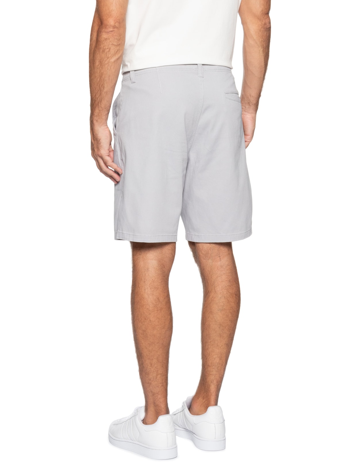 Bermuda Masculina Casual em Sarja Color Cinza Basiq Men