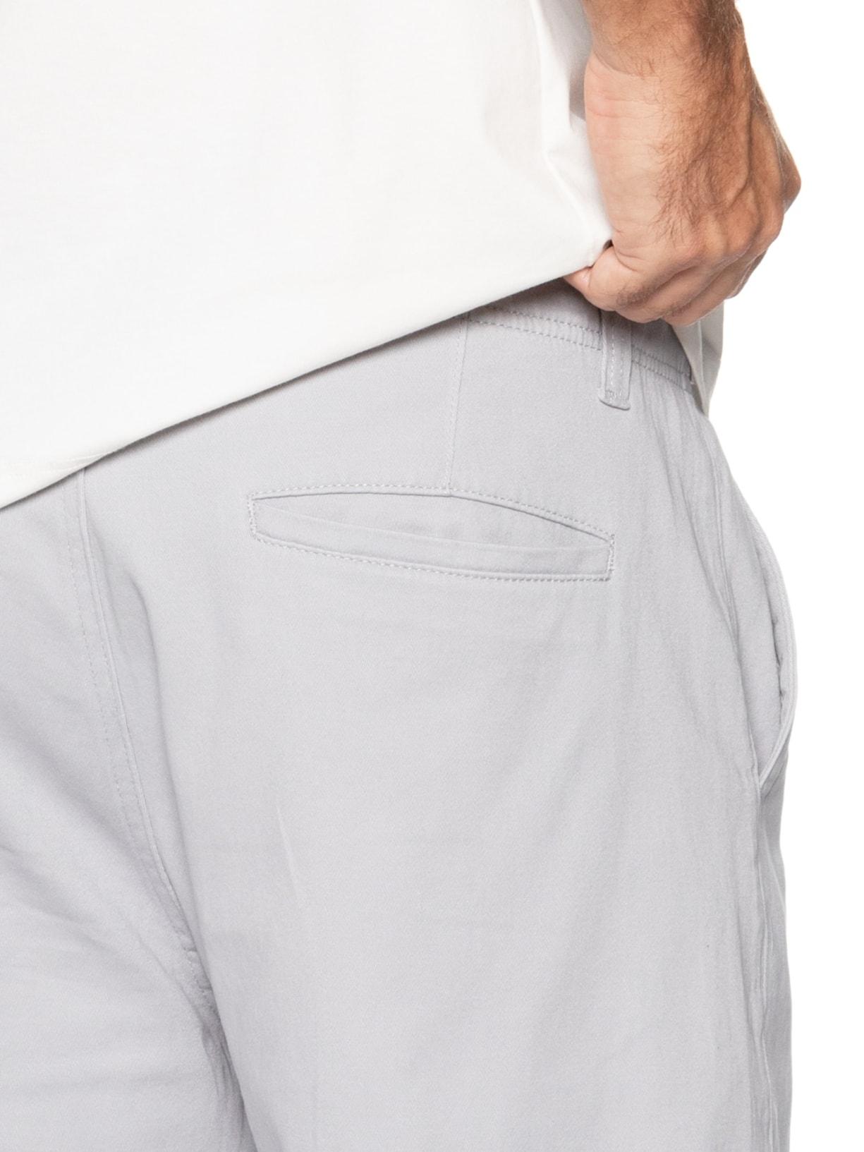 Bermuda Masculina Casual em Sarja Color Cinza Basiq Men