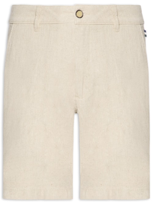 Bermuda Masculina Casual Linho Plus - Bege