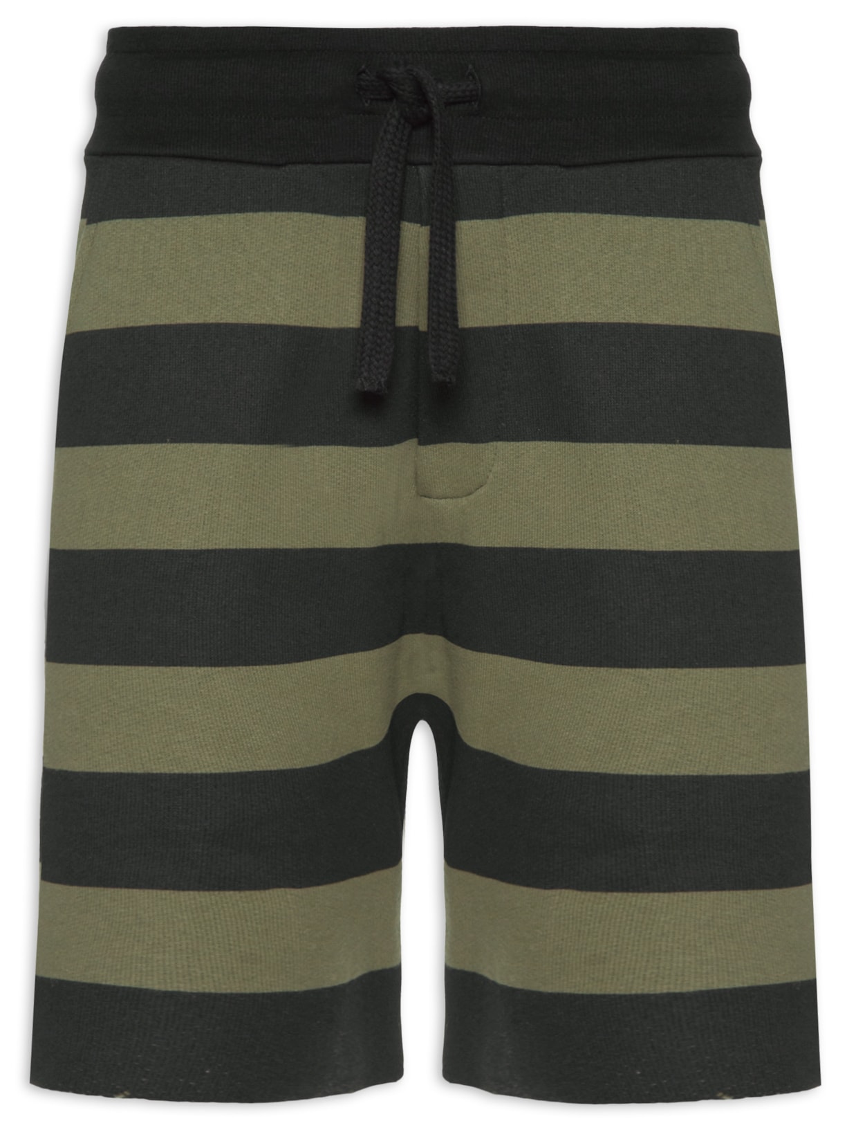 Bermuda Masculina Casual Listrada Moletom - Preto