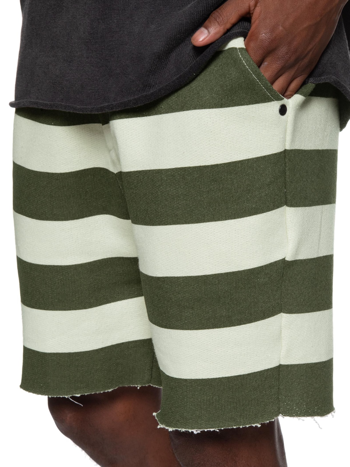 Bermuda Masculina Casual Listrada Moletom Osklen Verde