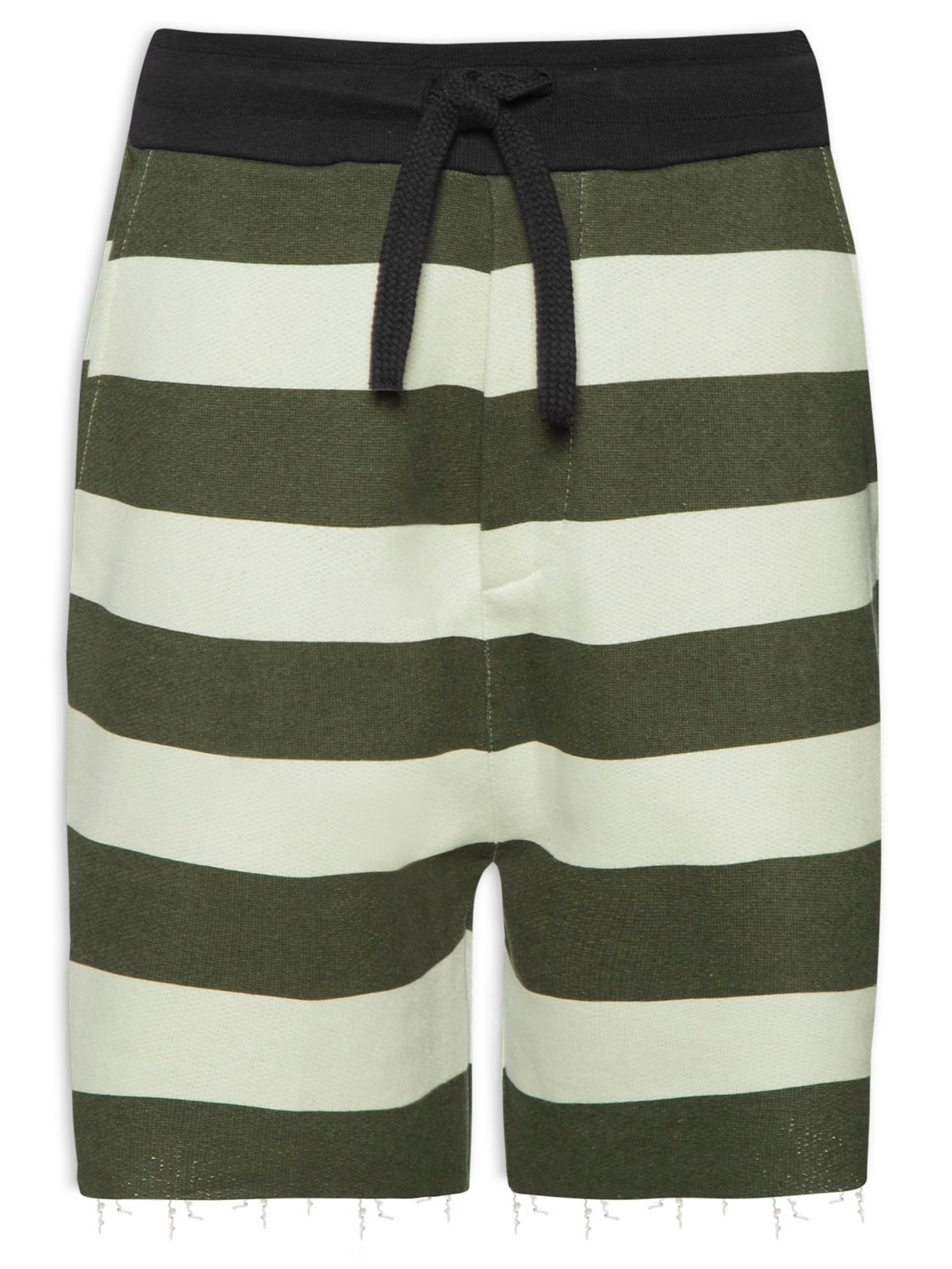 Bermuda Masculina Casual Listrada Moletom - Verde