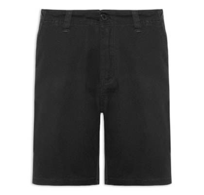 Bermuda Masculina Casual Sarja Color - Preto