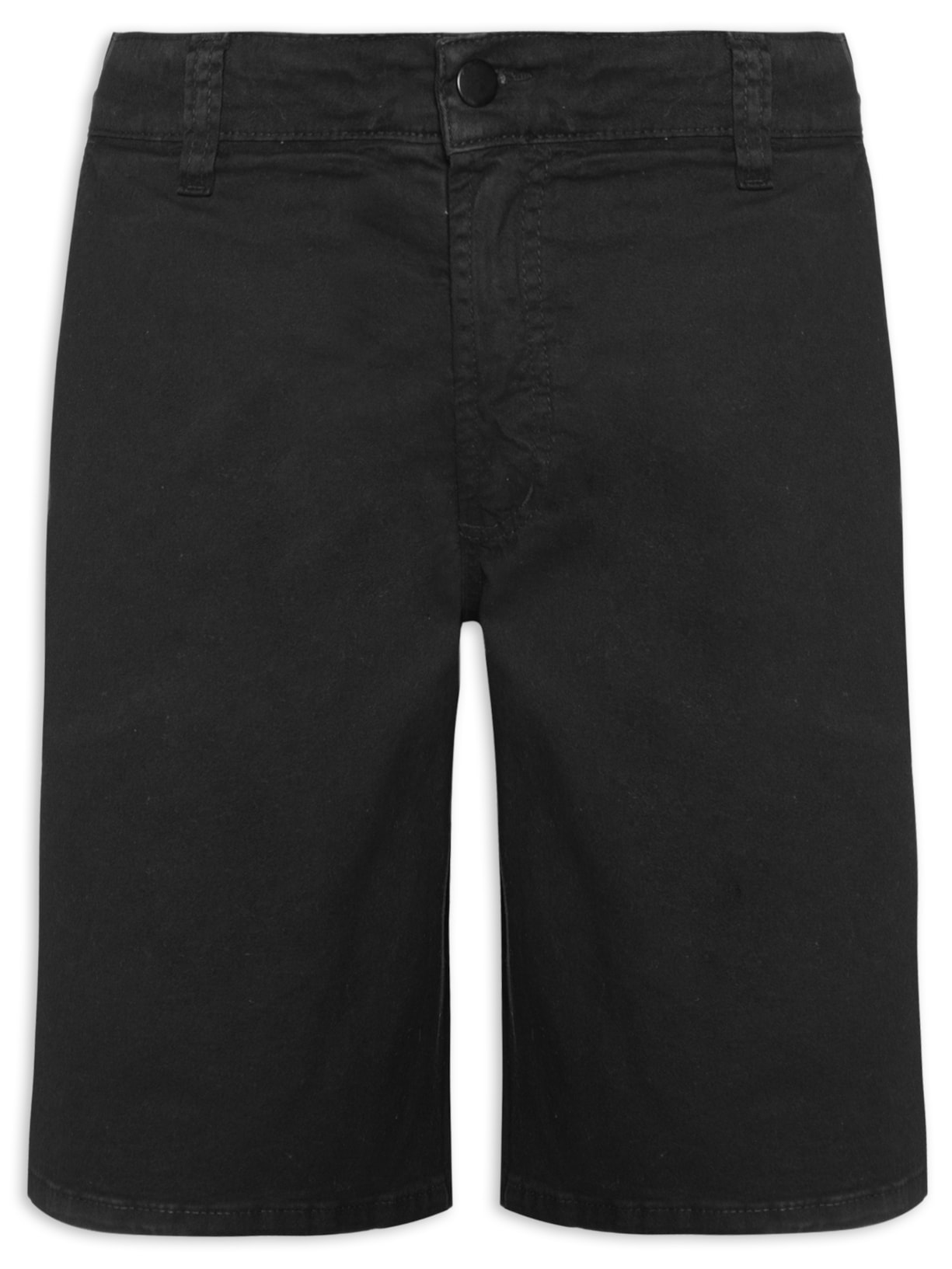 Bermuda Masculina Casual Slim Em Sarja - Preto