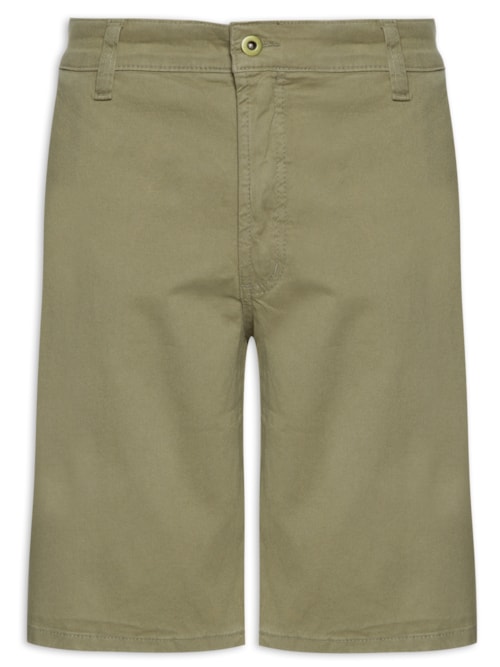 Bermuda Masculina Casual Slim Em Sarja - Verde