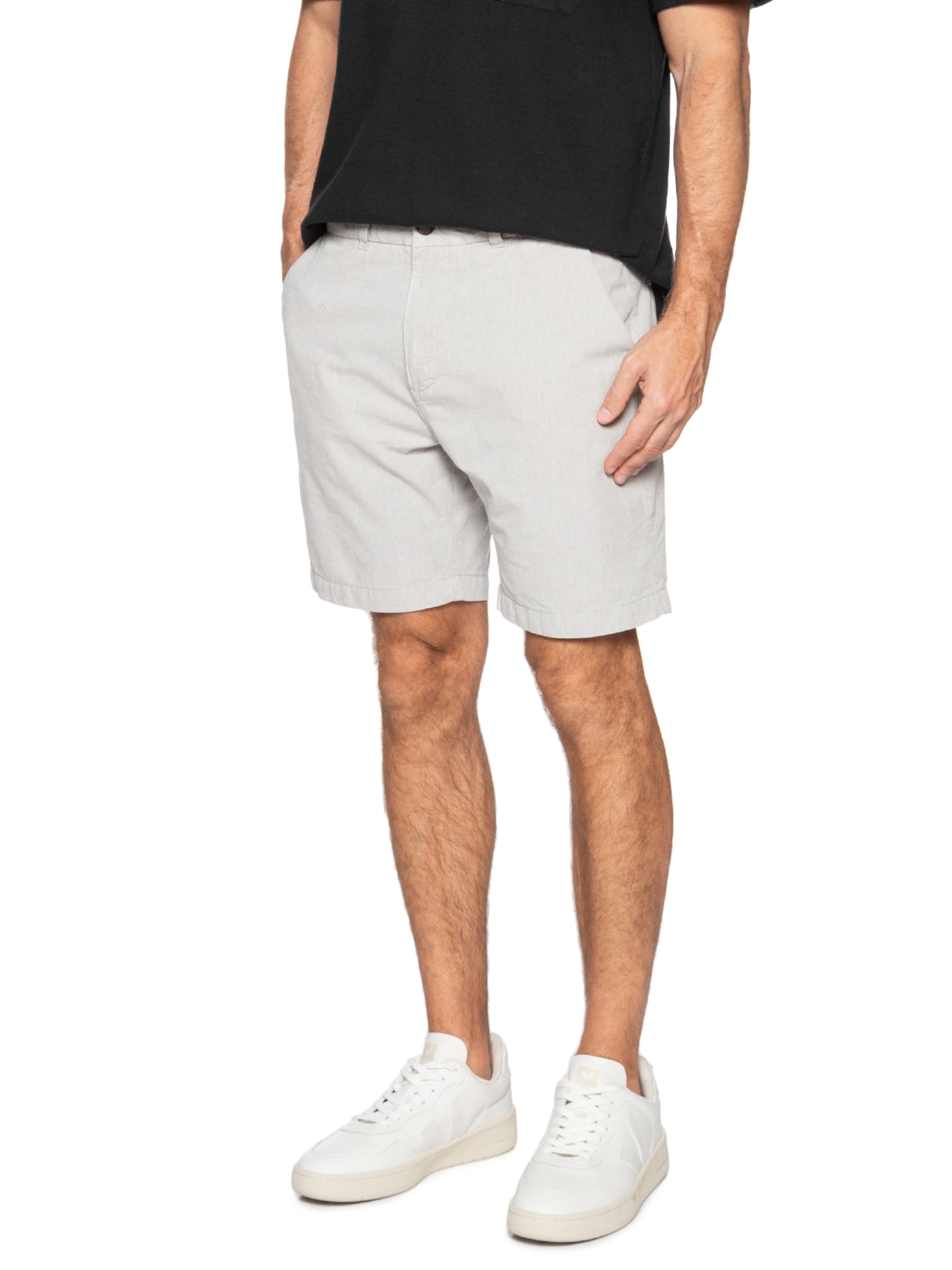 Bermuda Masculina Chambray Cinza Pineapple