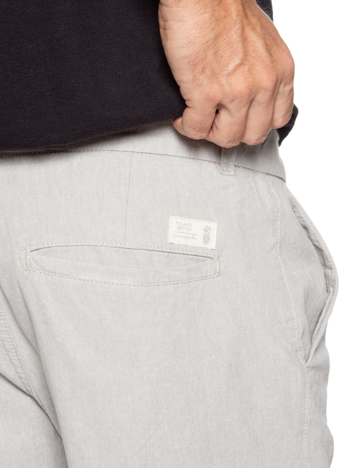 Bermuda Masculina Chambray Cinza Pineapple