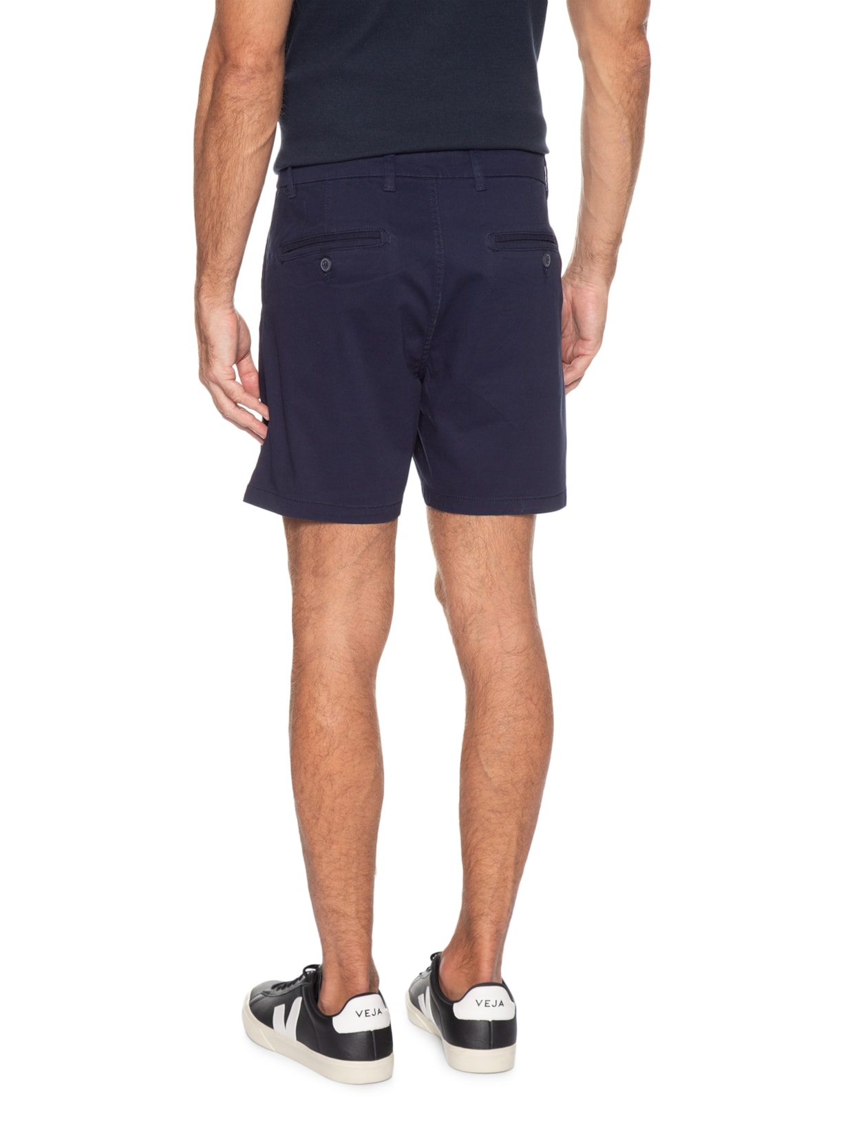 Bermuda Masculina Chino Básica Azul Basiq Men