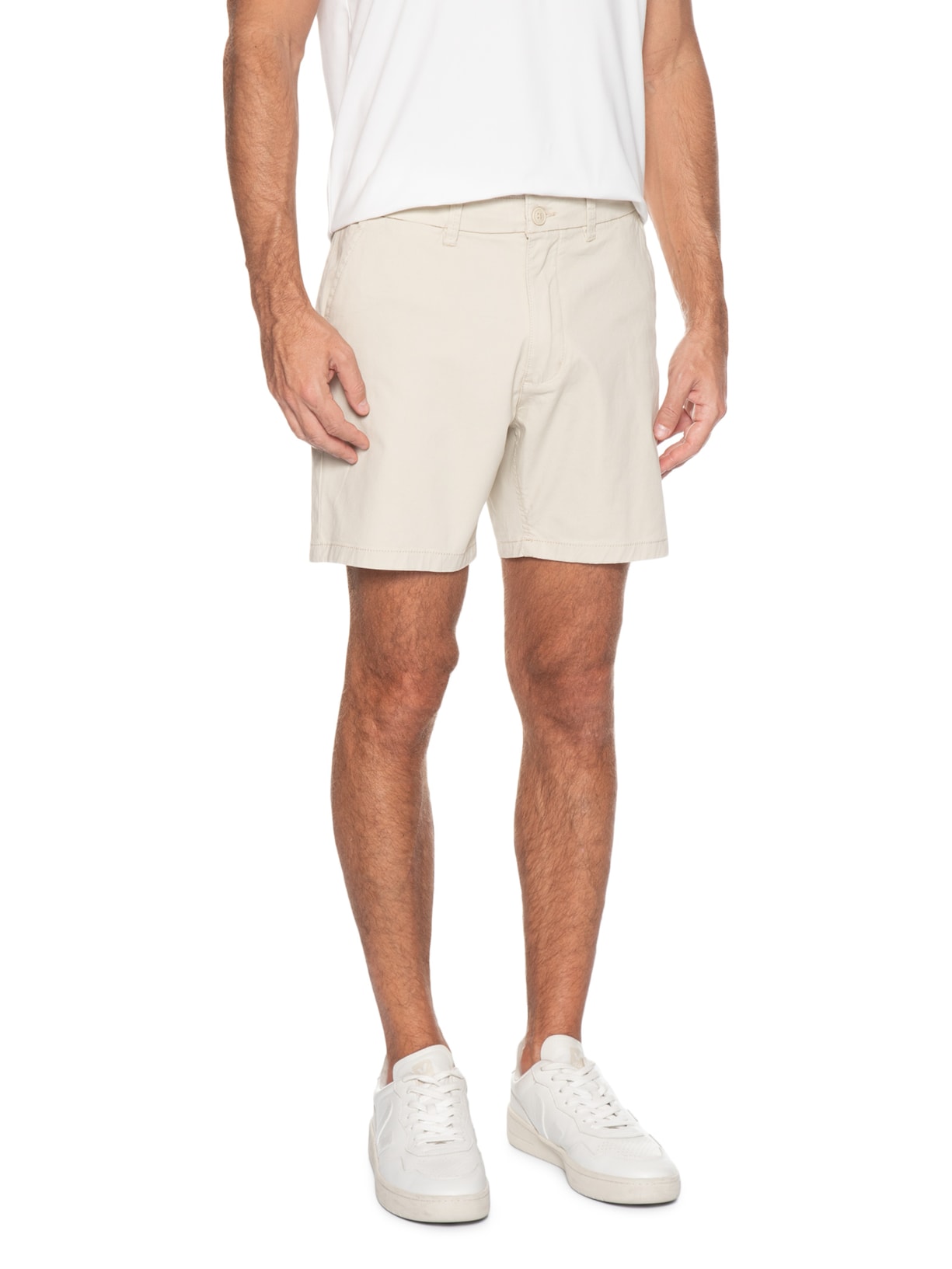 Bermuda Masculina Chino Básica Bege Basiq Men