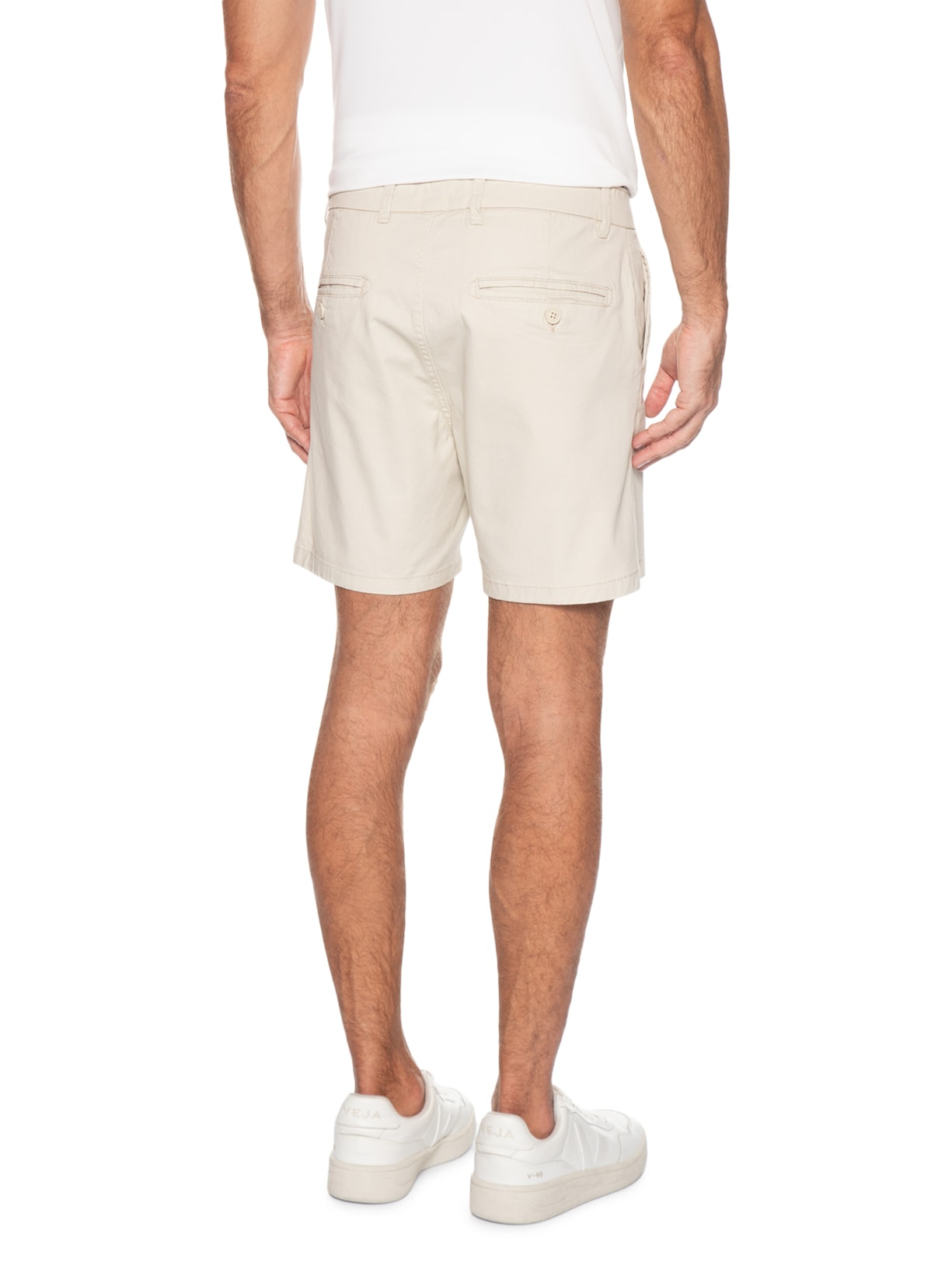 Bermuda Masculina Chino Básica Bege Basiq Men