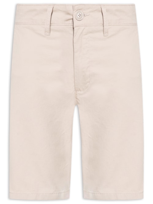 Bermuda Masculina Chino Básica Em Sarja - Bege