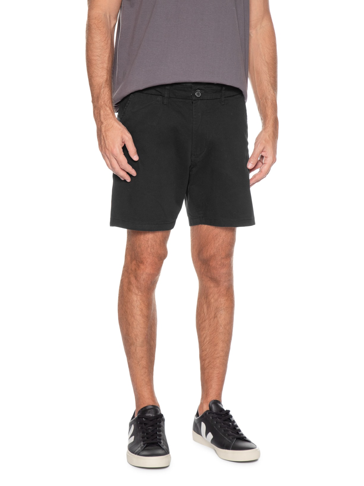 Bermuda Masculina Chino Básica Preto Basiq Men