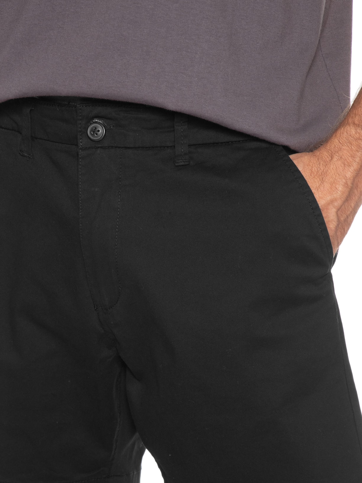 Bermuda Masculina Chino Básica Preto Basiq Men