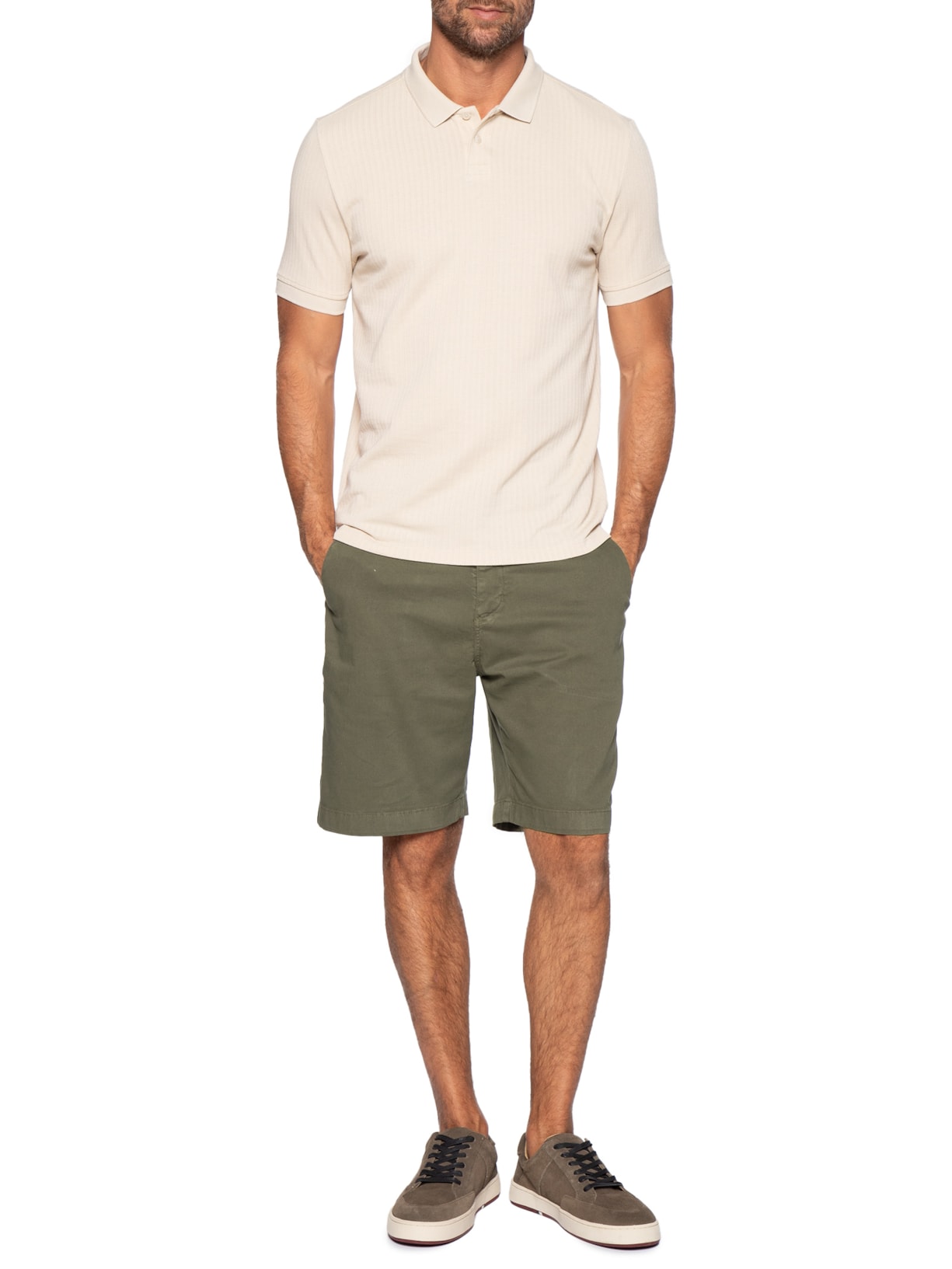 Bermuda Masculina Chino Bege Pineapple