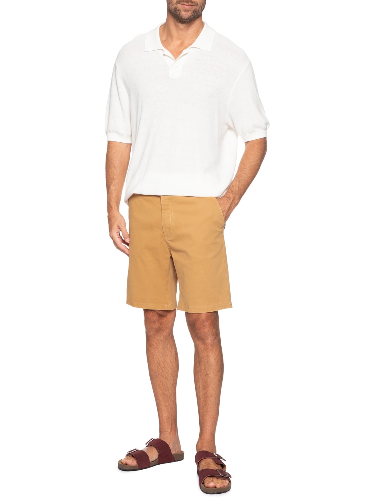 Bermuda Masculina Chino Bege '2 Essential