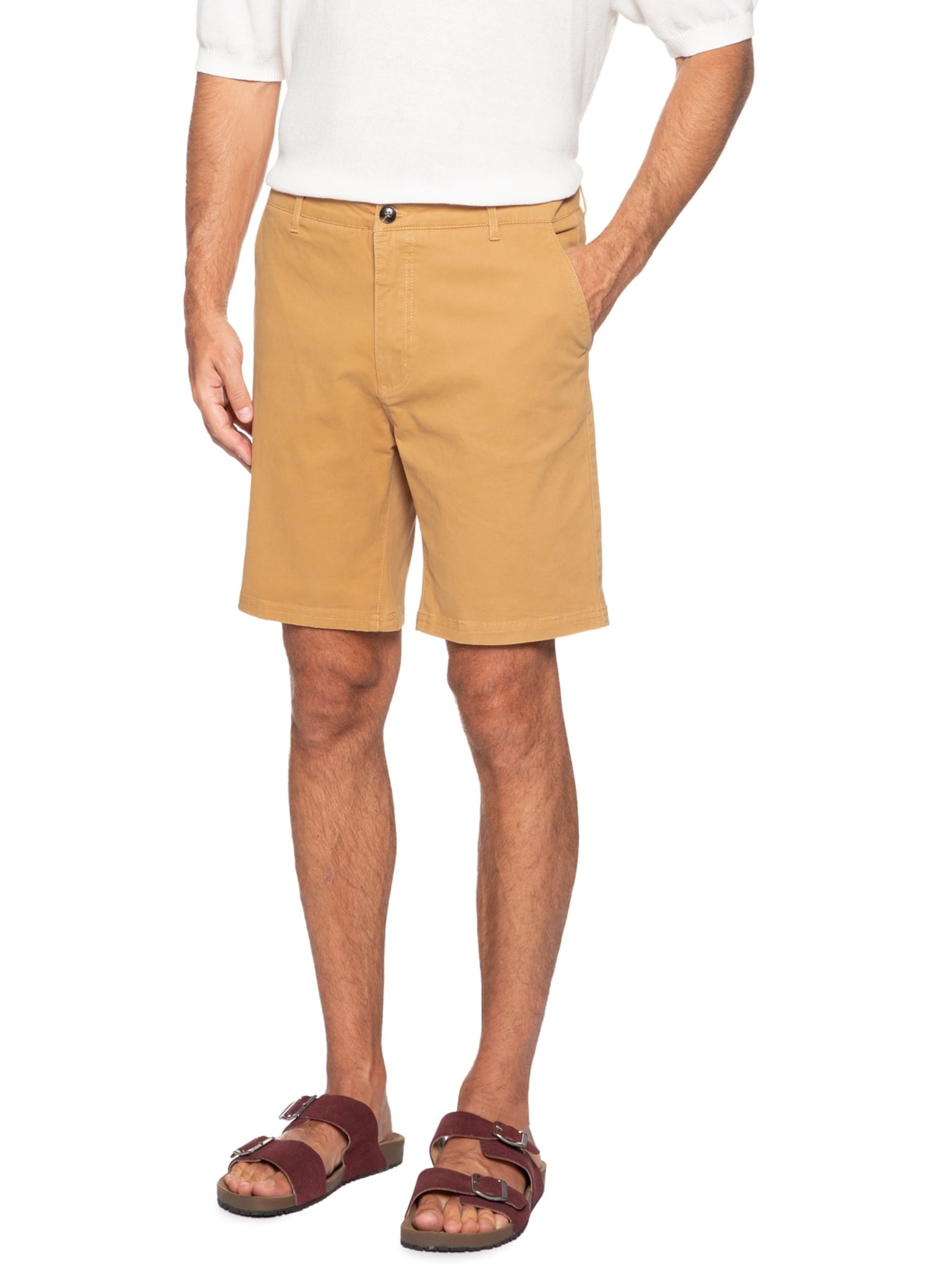 Bermuda Masculina Chino Bege '2 Essential