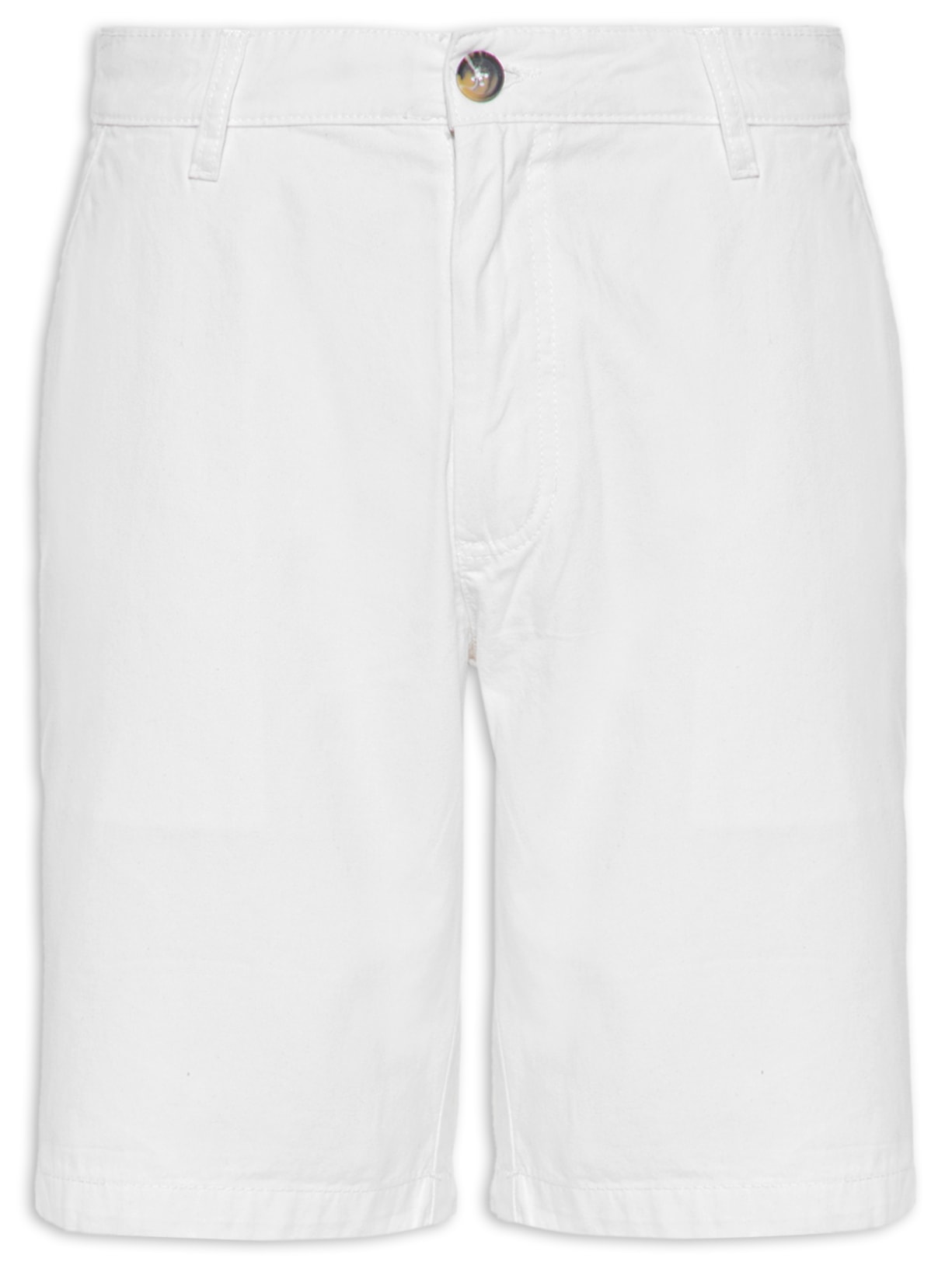 Bermuda Masculina Chino Color Básica - Branco