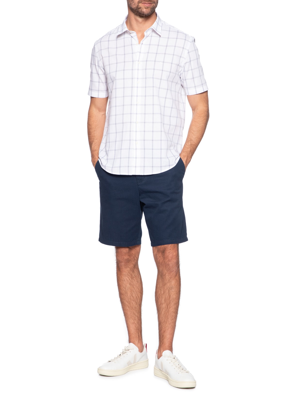 Bermuda Masculina Chino Color Kombat Azul Aramis