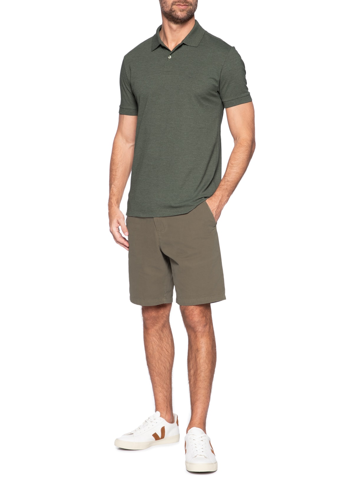 Bermuda Masculina Chino Color Kombat Bege Aramis