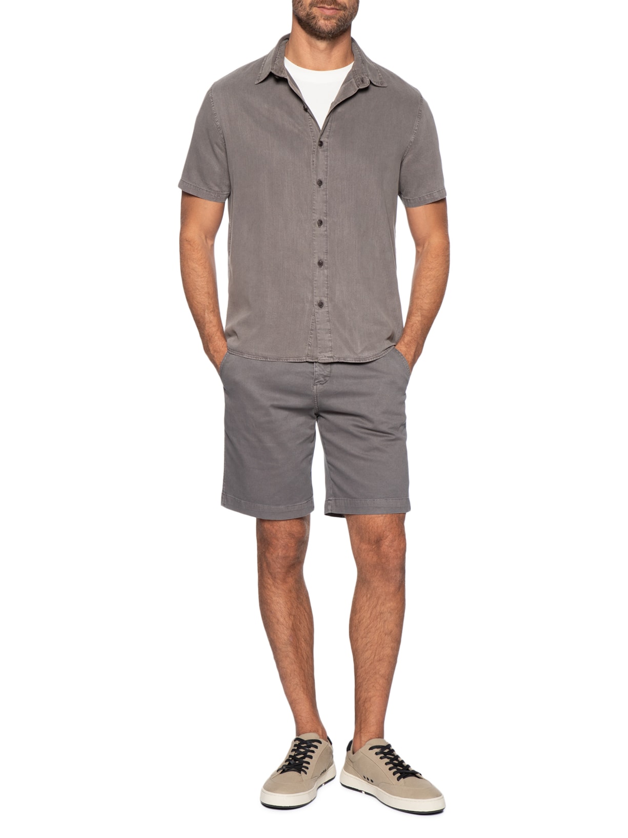 Bermuda Masculina Chino Condor Cinza Austral