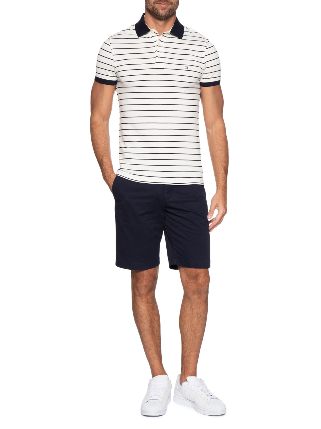 Bermuda Masculina Chino Denton Twill Azul Tommy Hilfiger